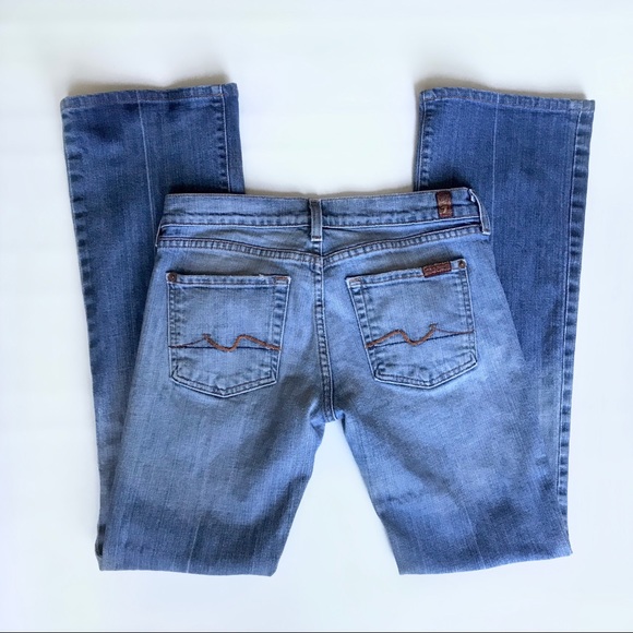 7FAM Kimmie Bootcut Distressed Light Wash Jeans 28 - Picture 4 of 8